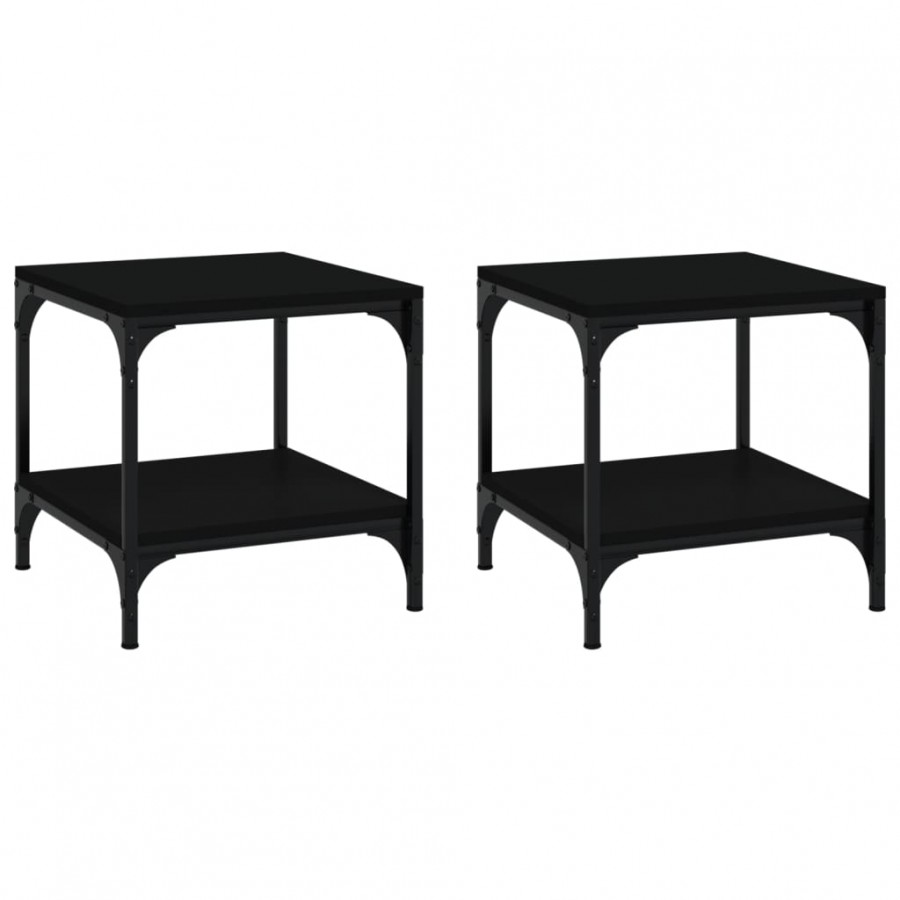 Tables d'appoint 2 pcs Noir 40x40x40 cm 