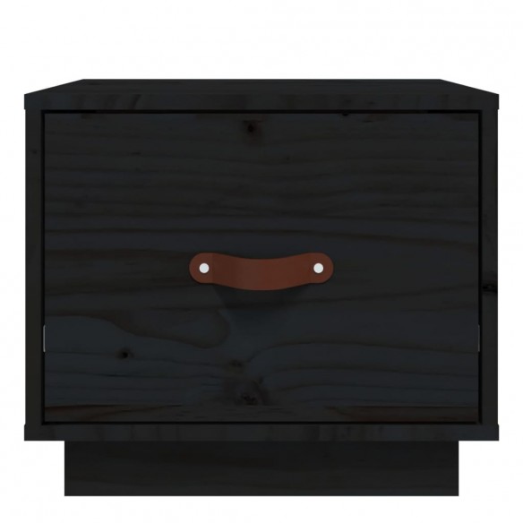 Table de chevet Noir 40x34x35 cm Bois de pin solide