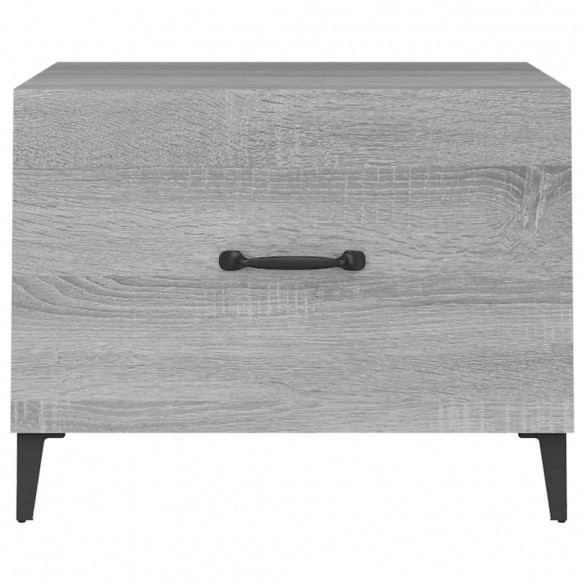 Tables basses avec pieds en métal 2 pcs Sonoma gris 50x50x40 cm