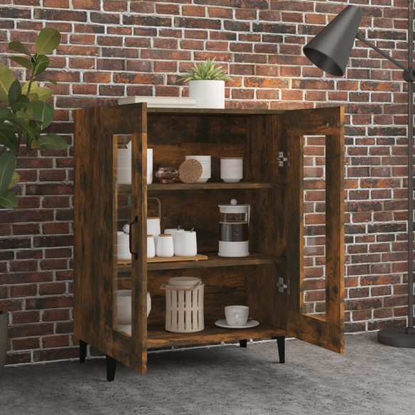 Buffet chêne fumé 69,5x34x90 cm bois d'ingénierie