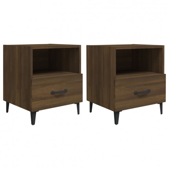 Tables de chevet 2 pcs Chêne marron Bois d'ingénierie