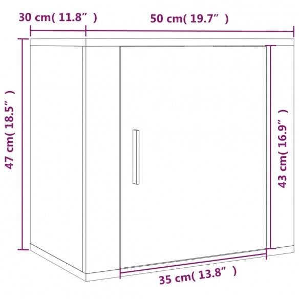 Table de chevet murale Sonoma gris 50x30x47 cm