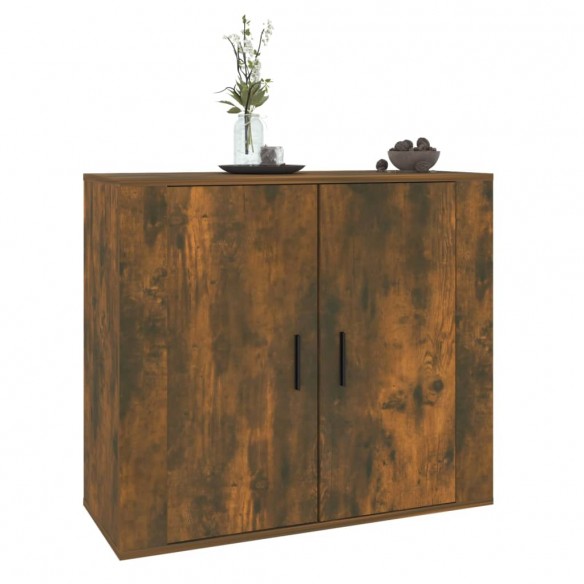 Buffet Chêne fumé 80x33x70 cm Bois d'ingénierie