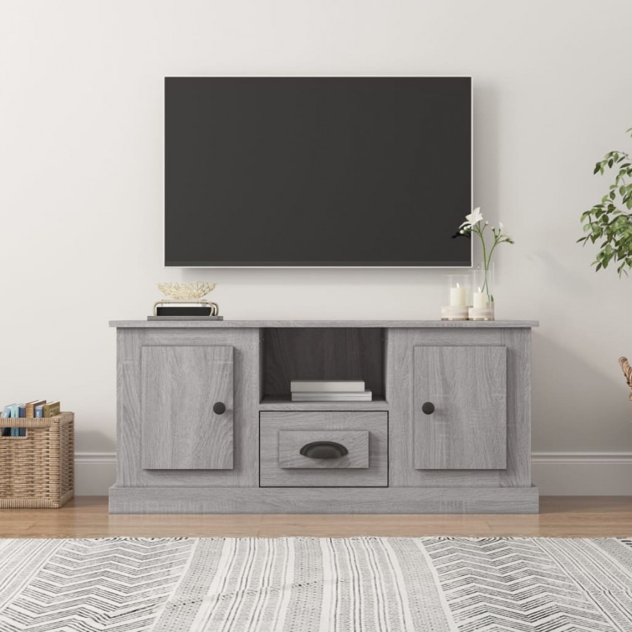 Meuble TV sonoma gris 100x35,5x45 cm bois d'ingénierie