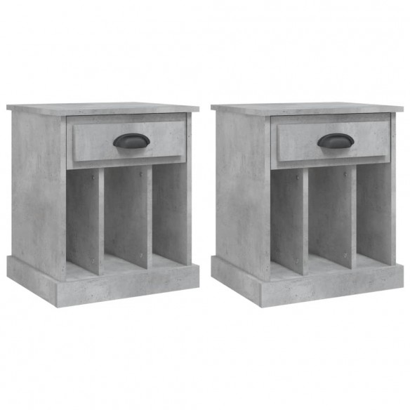 Tables de chevet 2 pcs gris béton 43x36x50 cm