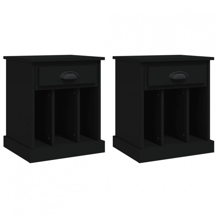 Tables de chevet 2 pcs noir 43x36x50 cm