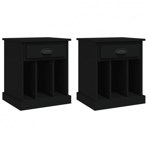 Tables de chevet 2 pcs noir 43x36x50 cm