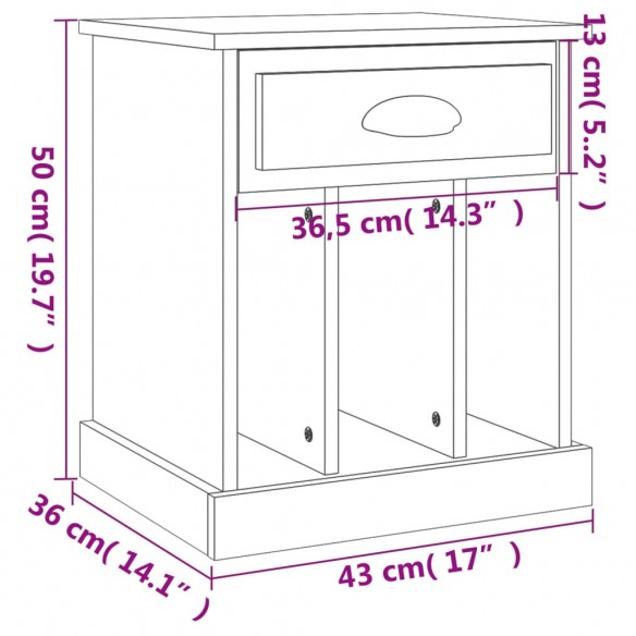 Tables de chevet 2 pcs blanc 43x36x50 cm