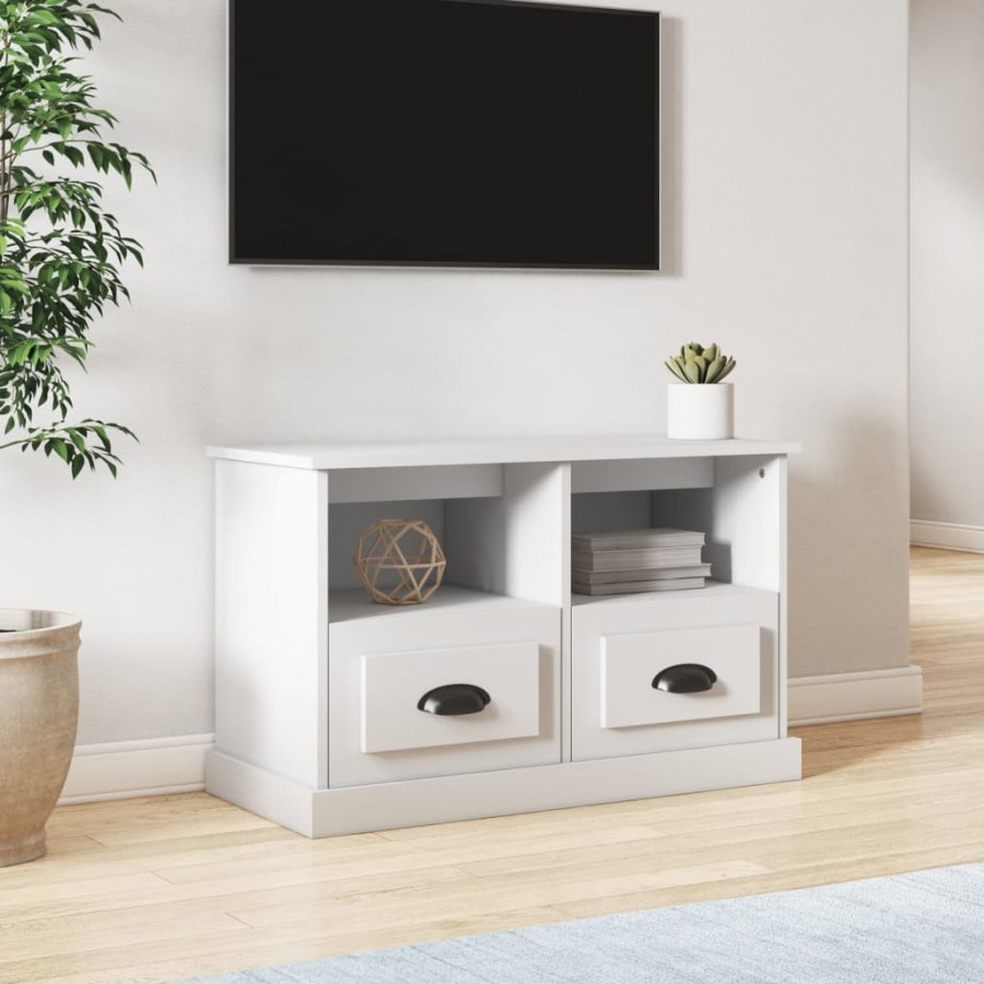 Meuble TV blanc 80x35x50 cm bois d'ingénierie