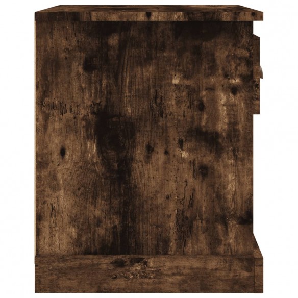 Table de chevet chêne fumé 39x39x47,5 cm bois d'ingénierie