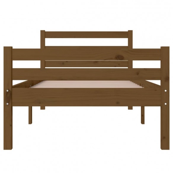 Cadre de lit Marron miel Bois massif 100x200 cm