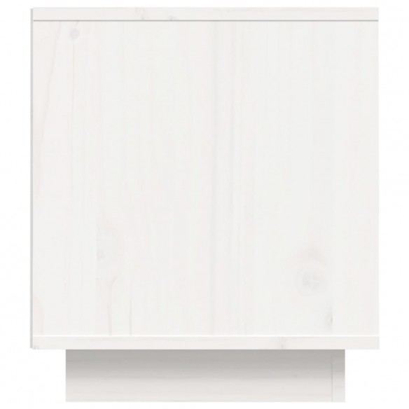 Meuble TV Blanc 80x35x40,5 cm Bois de pin massif