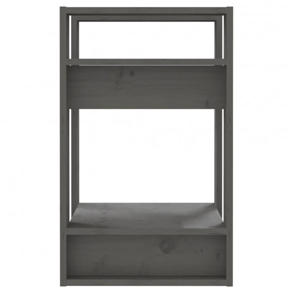 Bibliothèque/Séparateur de pièce Gris 41x35x57 cm Pin solide