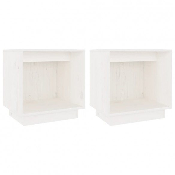 Tables de chevet 2 pcs Blanc 40x30x40 cm Bois de pin solide