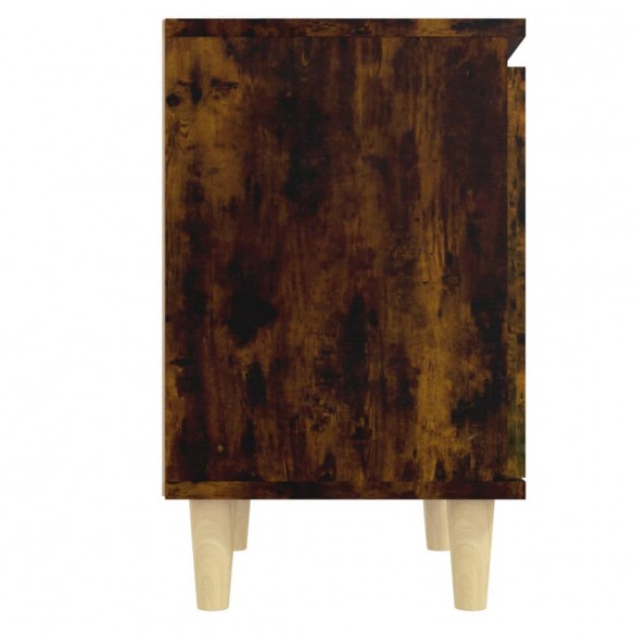 Tables de chevet et pieds en bois 2 pcs Chêne fumé 40x30x50 cm