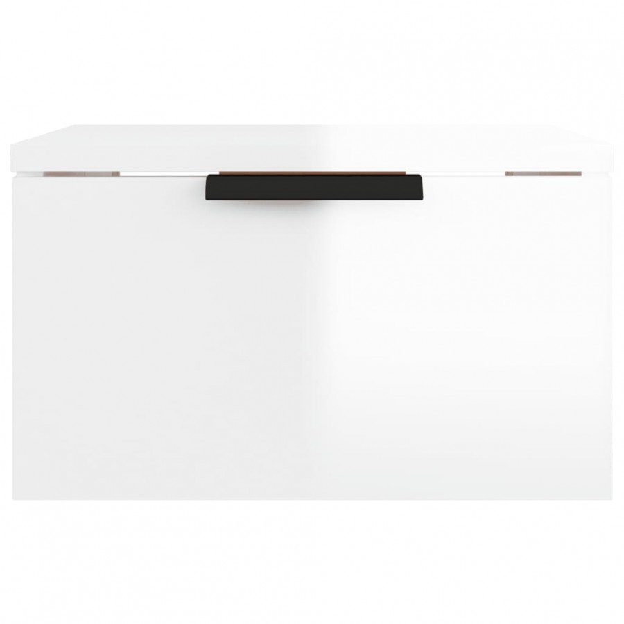 Table de chevet murale Blanc brillant 34x30x20 cm