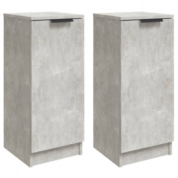 Buffets 2 pcs Gris béton 30x30x70 cm Bois d'ingénierie