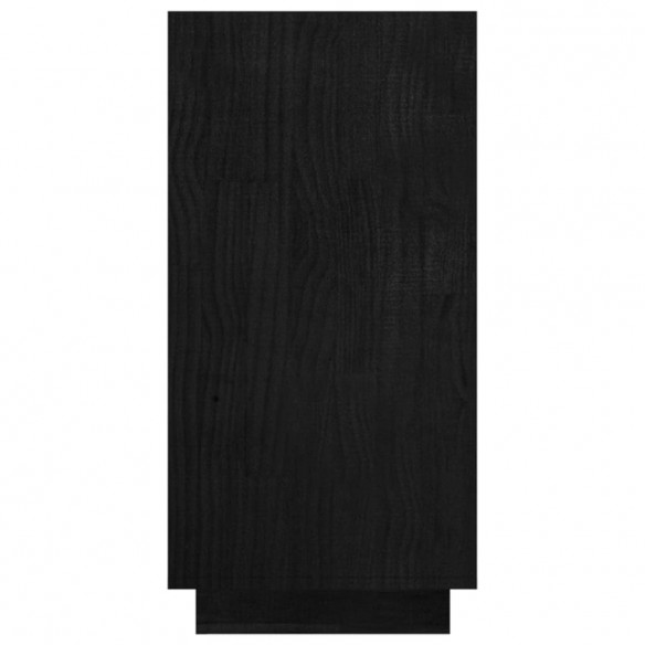 Bibliothèque Noir 80x35x71 cm Bois de pin massif