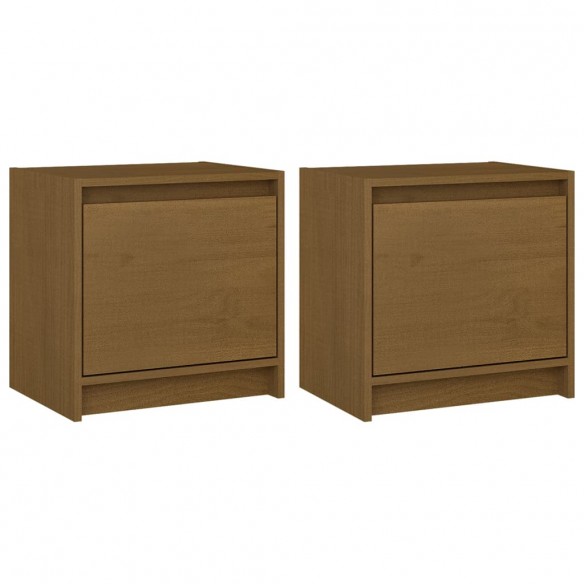 Tables de chevet 2 pcs Marron miel 40x30,5x40 cm Bois de pin