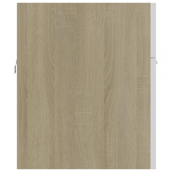 Armoire d'évier Blanc et chêne sonoma 90x38,5x46 cm Aggloméré