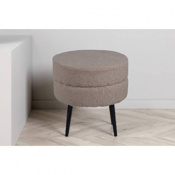 Venture Home Pouf Pot 40x40x40 cm Teddy Beige et noir