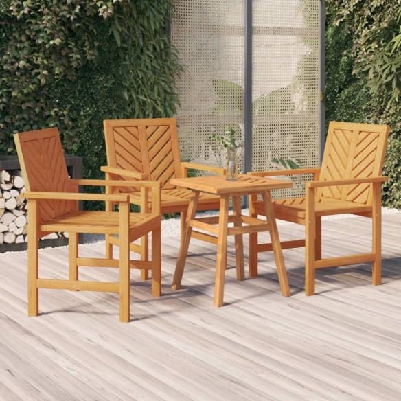 Chaises à dîner de jardin 3 pcs bois massif d'acacia