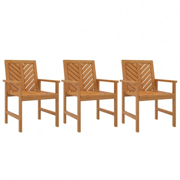 Chaises à dîner de jardin 3 pcs bois massif d'acacia