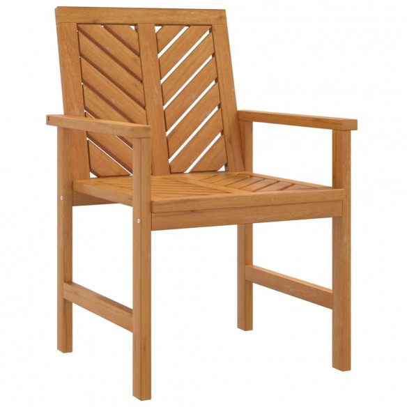 Chaises à dîner de jardin 3 pcs bois massif d'acacia