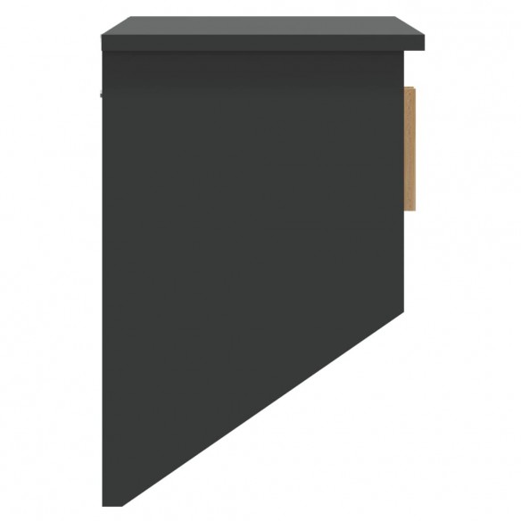 Armoire murale et crochets noir 80x24x35,5 cm bois d'ingénierie