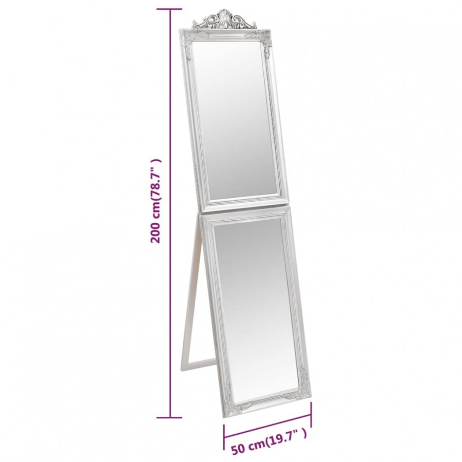 Miroir sur pied Argenté 50x200 cm