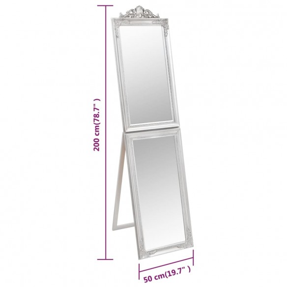 Miroir sur pied Argenté 50x200 cm