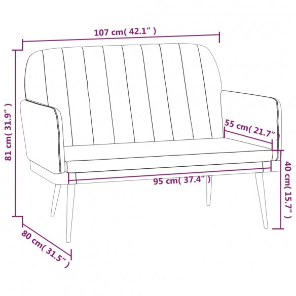 Banc Marron 107x80x81 cm Similicuir