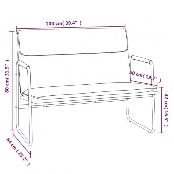 Banc Cappuccino 100x64x80 cm Similicuir