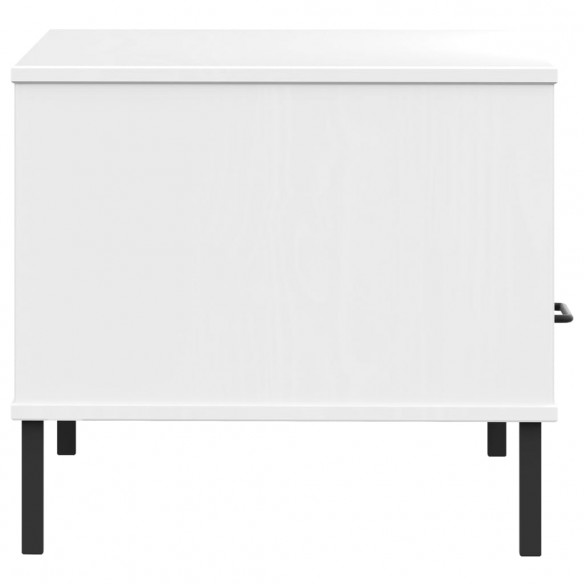 Table basse avec pieds en métal Blanc 85x50x45 cm Bois OSLO