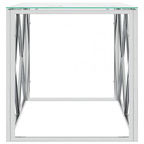 Table basse 110x45x45 cm acier inoxydable et verre