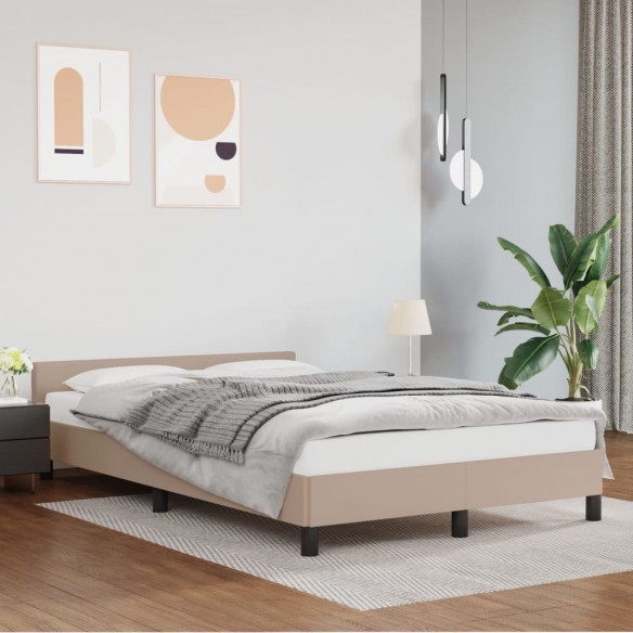 Cadre de lit avec tête de lit Cappuccino 120x200 cm Similicuir
