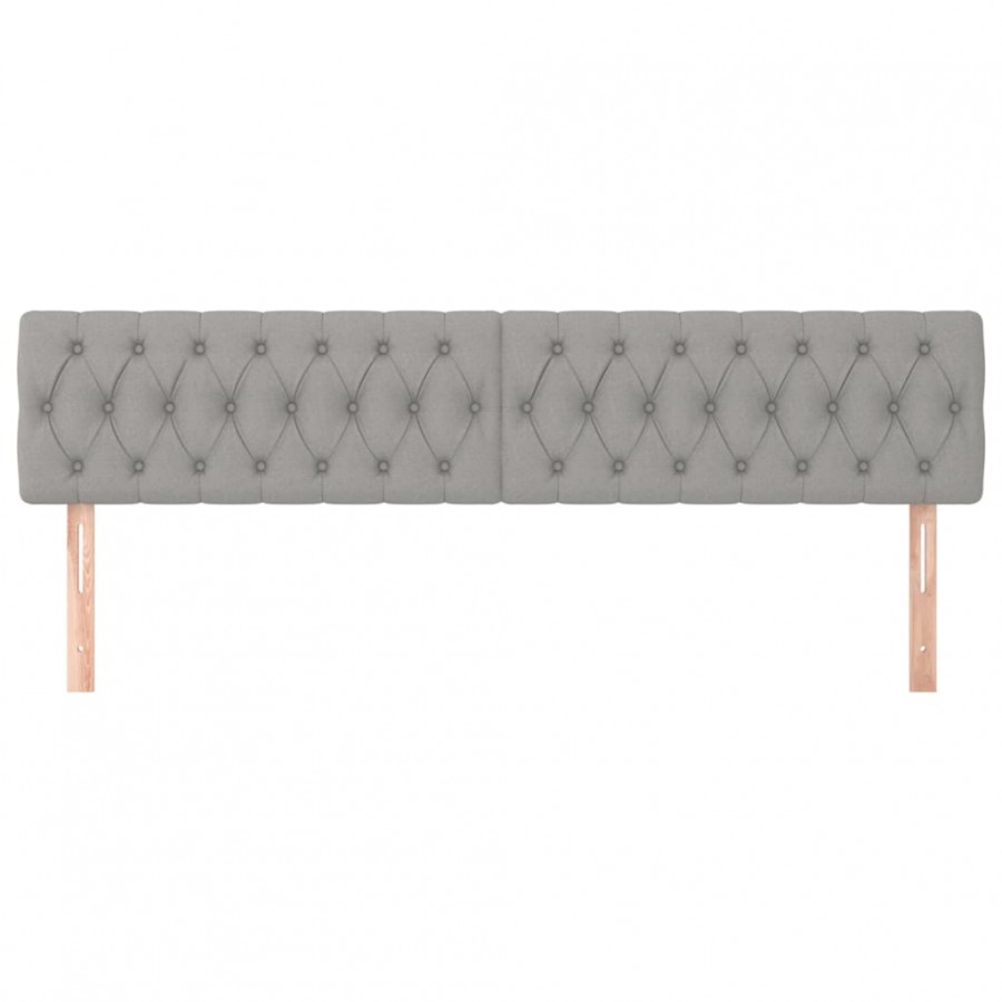 Têtes de lit 2 pcs Gris clair 90x7x78/88 cm Tissu Têtes de lit 2 pcs Gris clair 90x7x78/88 cm Tissu