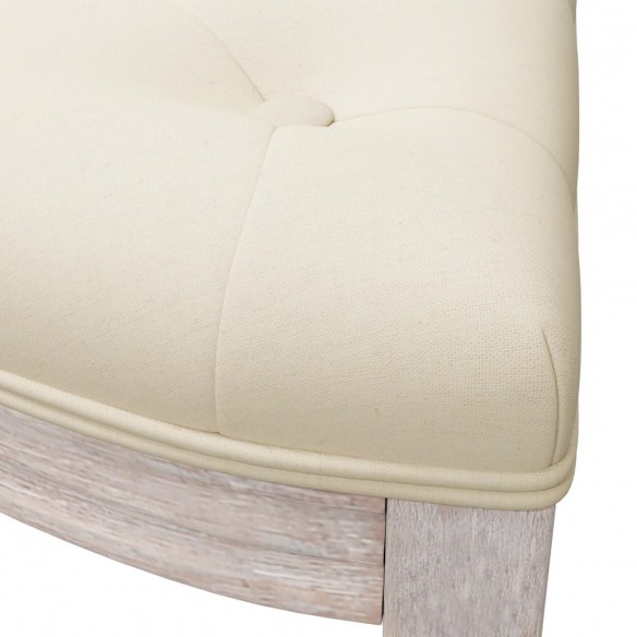 Banc beige 110,5x45x49 cm lin