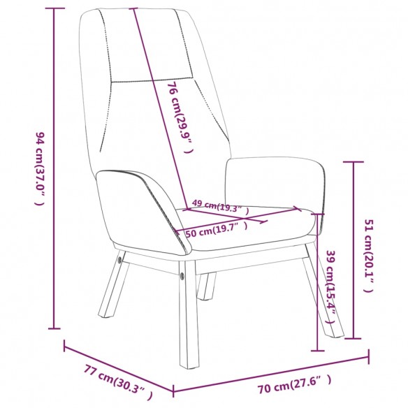 Chaise de relaxation Gris foncé Tissu