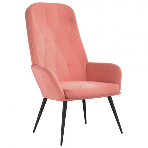 Chaise de relaxation Rose Velours