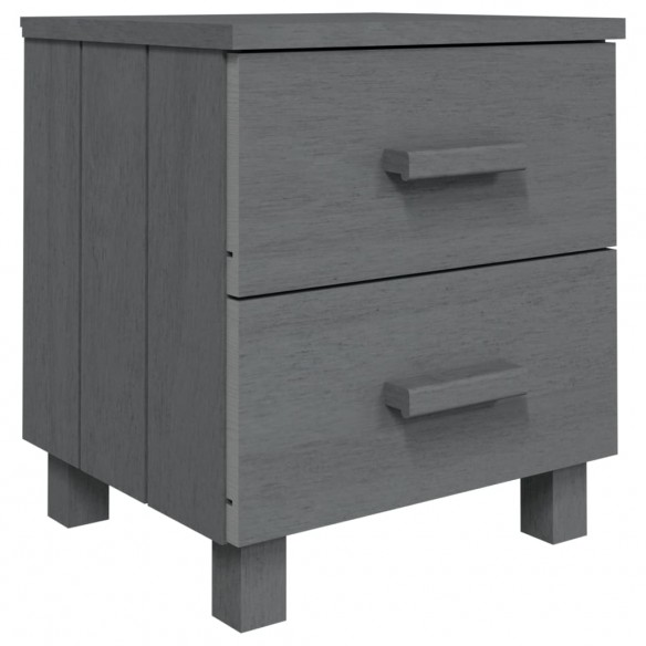 Tables de chevet HAMAR 2pcs Gris foncé 40x35x44,5cm Bois massif