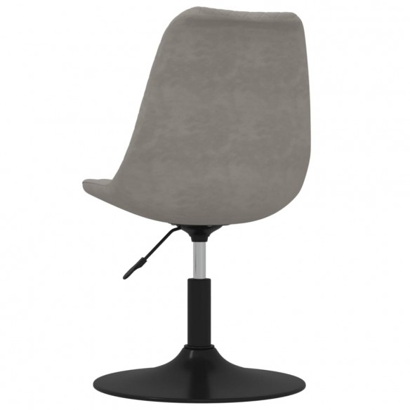 Chaises à dîner pivotantes 4 pcs Gris clair Velours