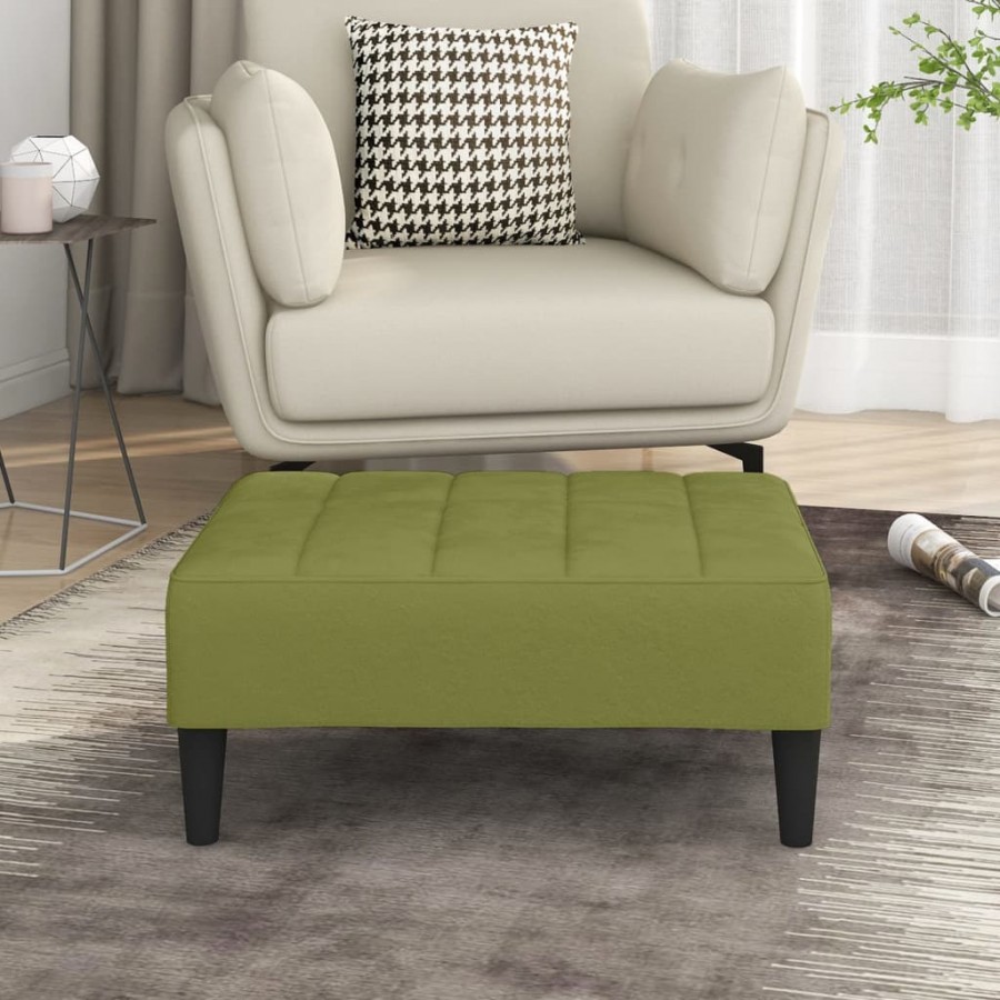 Repose-pied Vert clair 78x56x32 cm Velours