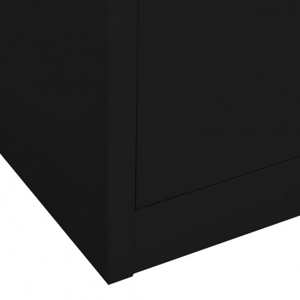 Armoire de bureau Noir 90x40x180 cm Acier