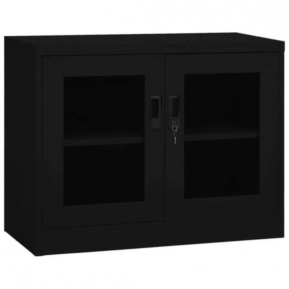 Armoire de bureau Noir 90x40x70 cm Acier