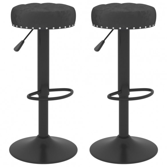 Tabourets de bar 2 pcs Noir Velours