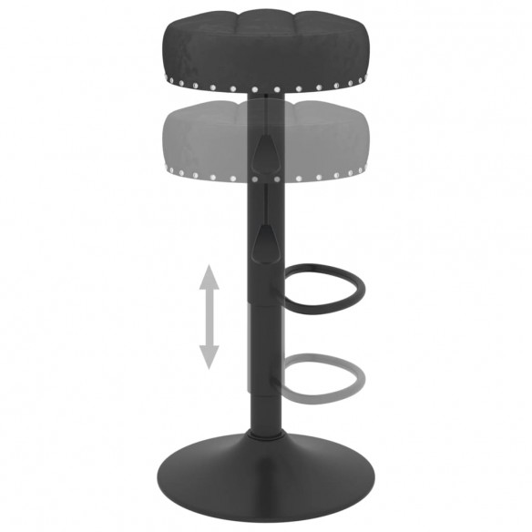 Tabourets de bar 2 pcs Noir Velours