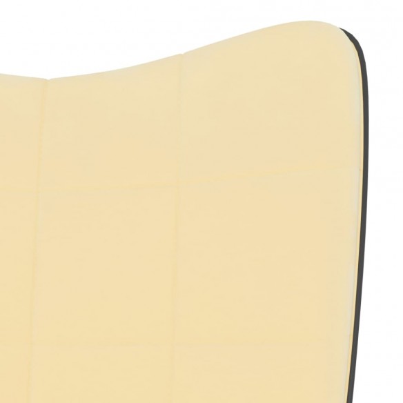 Chaise de relaxation Blanc crème Velours et PVC