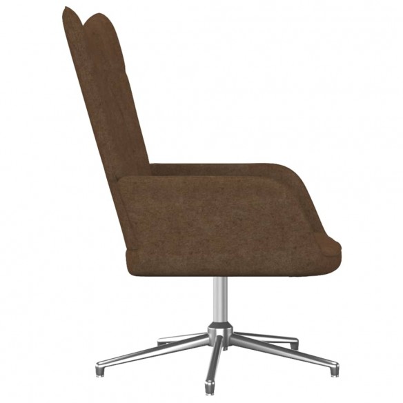 Chaise de relaxation avec tabouret Marron Tissu