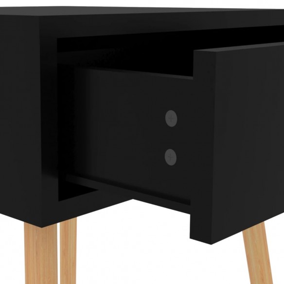 Tables de chevet 2 pcs Noir brillant 40x40x56 cm Aggloméré